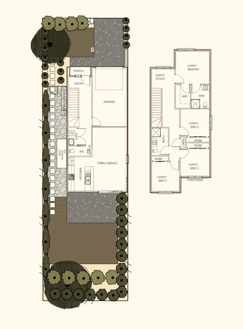Lot-specific floor plan for Moda Mod 1, Lot 45
